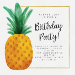 Watercolor Pineapple Birthday Invitation Template Free Greetings