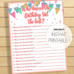 Who Knows The Birthday Girl Best Birthday Games Kids Party Etsy