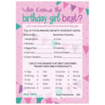 Who Knows The Birthday Girl Best Free Printable FreePrintableTM