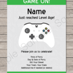 Xbox Party Invitations Template Video Game Party Invite